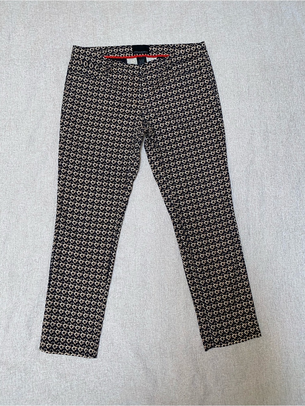 Cynthia Rowley Cropped Ankle Pants Size 10 Geometric Print Stretch Career Casual